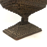 A.L's Marvelous Old Chip Carved Tramp Art Pedestal Box