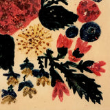 Wonderful Antique Folk Art Reverse Glass Painting of Flowers