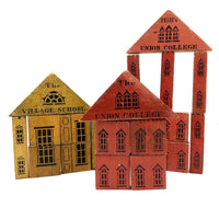 Antique S.L Hill Village School/ Union College Double-Sided Blocks