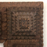 Nice Old Fat Chip Carved Tramp Art Frame with Glass