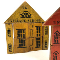 Antique S.L Hill Village School/ Union College Double-Sided Blocks