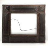 Nice Old Fat Chip Carved Tramp Art Frame with Glass