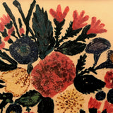Wonderful Antique Folk Art Reverse Glass Painting of Flowers