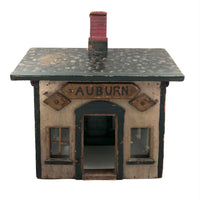 Earlyish 20th Century Large Wooden Folk Art "Auburn" Station