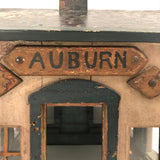 Earlyish 20th Century Large Wooden Folk Art "Auburn" Station
