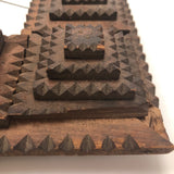 Nice Old Fat Chip Carved Tramp Art Frame with Glass
