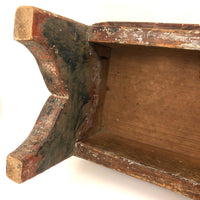 19th C Cricket Stool in Original Paint Joined by Wooden Nails