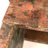19th C Cricket Stool in Original Paint Joined by Wooden Nails