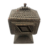 A.L's Marvelous Old Chip Carved Tramp Art Pedestal Box