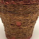 Small Wabanaki Sweetgrass and Dyed Ash Splint Lidded Basket with Cup