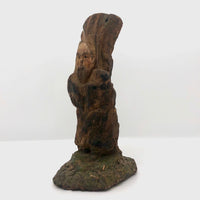 Carved Old Wooden Mountain Man Hermit with Bark
