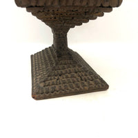A.L's Marvelous Old Chip Carved Tramp Art Pedestal Box