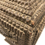 A.L's Marvelous Old Chip Carved Tramp Art Pedestal Box