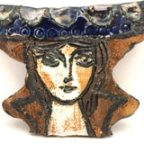 Mid-Century Italian Pottery Fragment of Woman