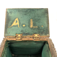 A.L's Marvelous Old Chip Carved Tramp Art Pedestal Box
