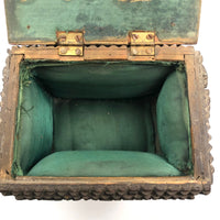 A.L's Marvelous Old Chip Carved Tramp Art Pedestal Box