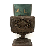 A.L's Marvelous Old Chip Carved Tramp Art Pedestal Box