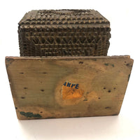 A.L's Marvelous Old Chip Carved Tramp Art Pedestal Box