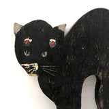 Old Folk Art Black Scare Cat with Double Eyes