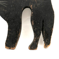 Old Folk Art Black Scare Cat with Double Eyes