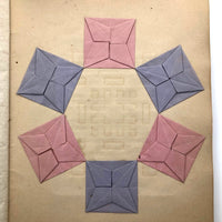 SOLD (RT) Amazing Antique Child's Album of Paper Weavings, Paper Foldings, and Sewn Drawings