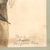Intrepid Looking Man (Robert Southey) with Umbrella, Antique Watercolor Drawing