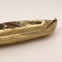 Mid-Century Brass Virginia Metalcrafter's"Butterfly Bush" Leaf-Shaped Tray
