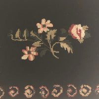 Sweet Old Floral Petit Point on Dark Blue Wool