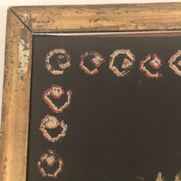Sweet Old Floral Petit Point on Dark Blue Wool