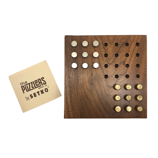 Teak Mid-Century Setko "Square Puzzler" Solitaire Game