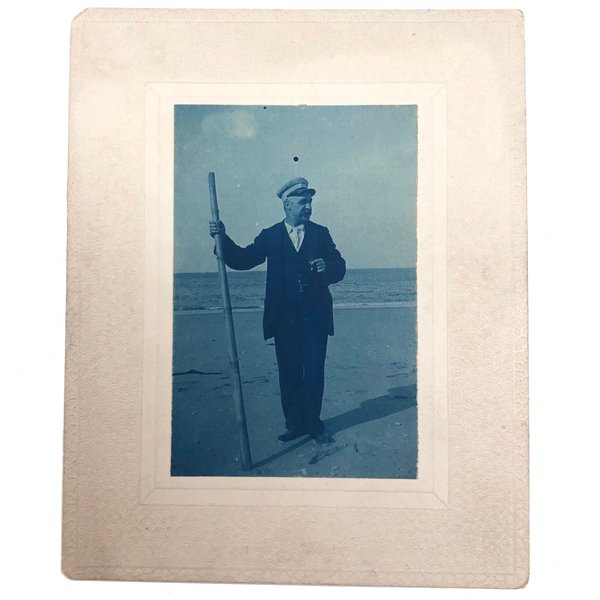 Late 19th Century Cyanotype of "Mr. Thayer" on Beach