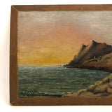Luminous 1899 E.C. Clark Oil on Chamfered Wood Panel Seascape