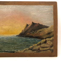 Luminous 1899 E.C. Clark Oil on Chamfered Wood Panel Seascape