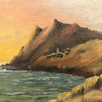 Luminous 1899 E.C. Clark Oil on Chamfered Wood Panel Seascape