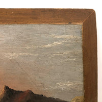 Luminous 1899 E.C. Clark Oil on Chamfered Wood Panel Seascape