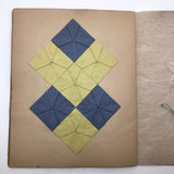 SOLD (RT) Amazing Antique Child's Album of Paper Weavings, Paper Foldings, and Sewn Drawings