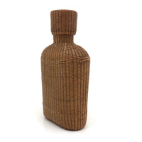 Early 20th C. Finely Woven Wicker Covered French Flask with Original Stopper