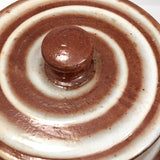 Cream and Rust Swirl Hand-thrown Ceramic Lidded Jars or Canisters - Set of 4
