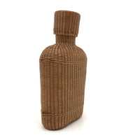 Early 20th C. Finely Woven Wicker Covered French Flask with Original Stopper