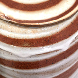 Cream and Rust Swirl Hand-thrown Ceramic Lidded Jars or Canisters - Set of 4