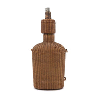 Early 20th C. Finely Woven Wicker Covered French Flask with Original Stopper