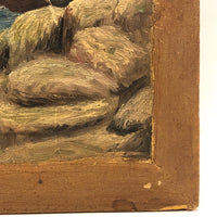 Luminous 1899 E.C. Clark Oil on Chamfered Wood Panel Seascape