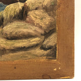 Luminous 1899 E.C. Clark Oil on Chamfered Wood Panel Seascape
