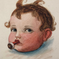 "You Don't Know What You're Missing" Watercolor of Baby with Pacifier