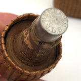 Early 20th C. Finely Woven Wicker Covered French Flask with Original Stopper