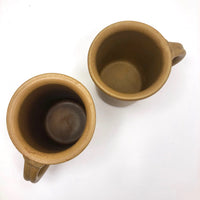 Pair of Vintage 1967 Bennington Tawny Glaze Thumbprint Mugs