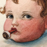 "You Don't Know What You're Missing" Watercolor of Baby with Pacifier