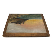 Luminous 1899 E.C. Clark Oil on Chamfered Wood Panel Seascape