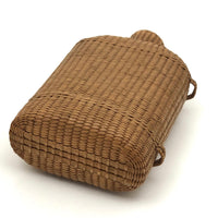 Early 20th C. Finely Woven Wicker Covered French Flask with Original Stopper