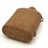 Early 20th C. Finely Woven Wicker Covered French Flask with Original Stopper